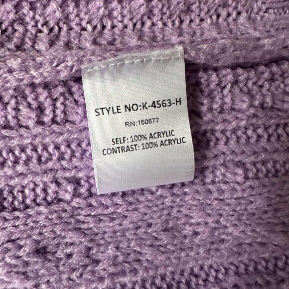 Strut & Bolt cable knit sweater, crew neck, ruffle detailing, V-front size L - Picture 13 of 14